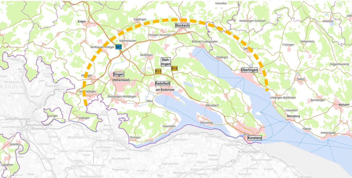 Karte westlicher Bodensee mit Liefergebiet Streuobstmosterei