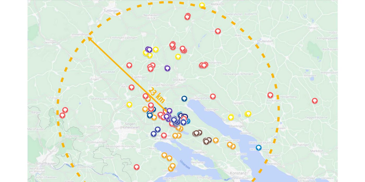 Lage Obstwiesen um Mosterei